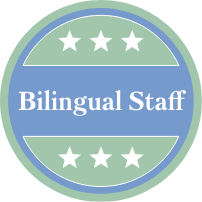 Bilingual staff badge