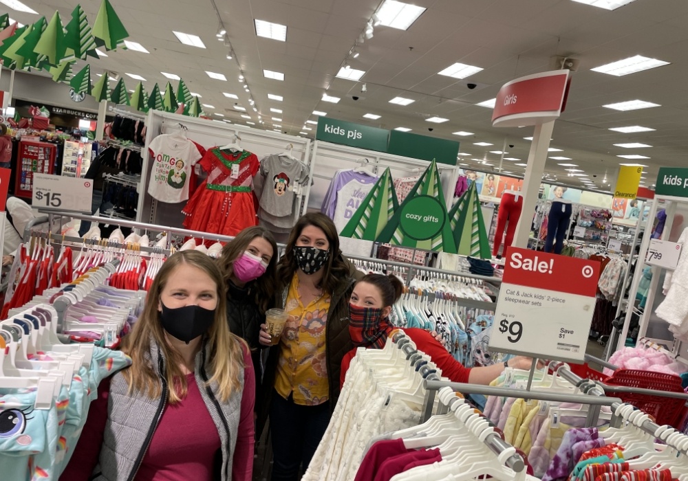 Team members buying kids pajamas at Target