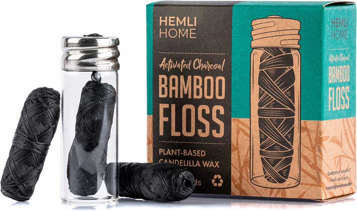 Box of vegan bamboo dental floss