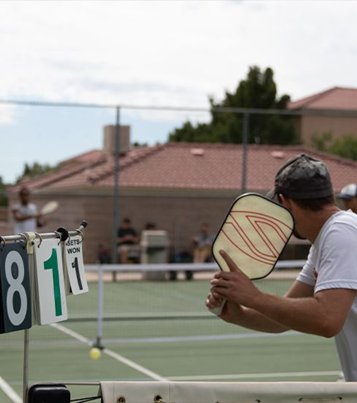Doctor Wahlen playing pickleball