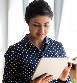 Woman using tablet